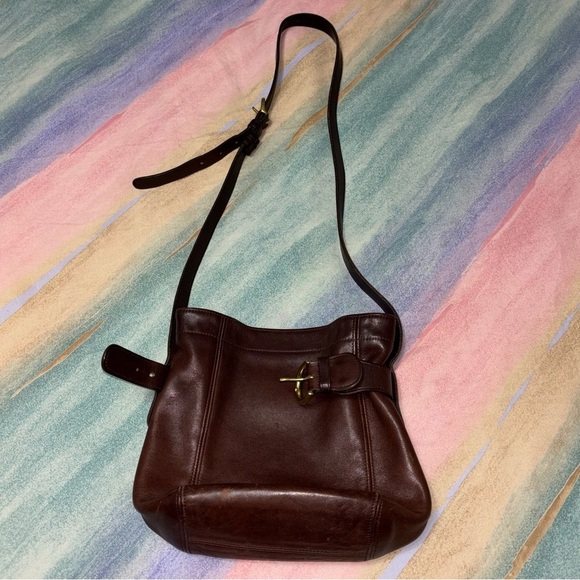 COACH Vintage Belted Soho Crossbody Pouch 4156 Mahogany Brown Leather - Picture 2 of 11